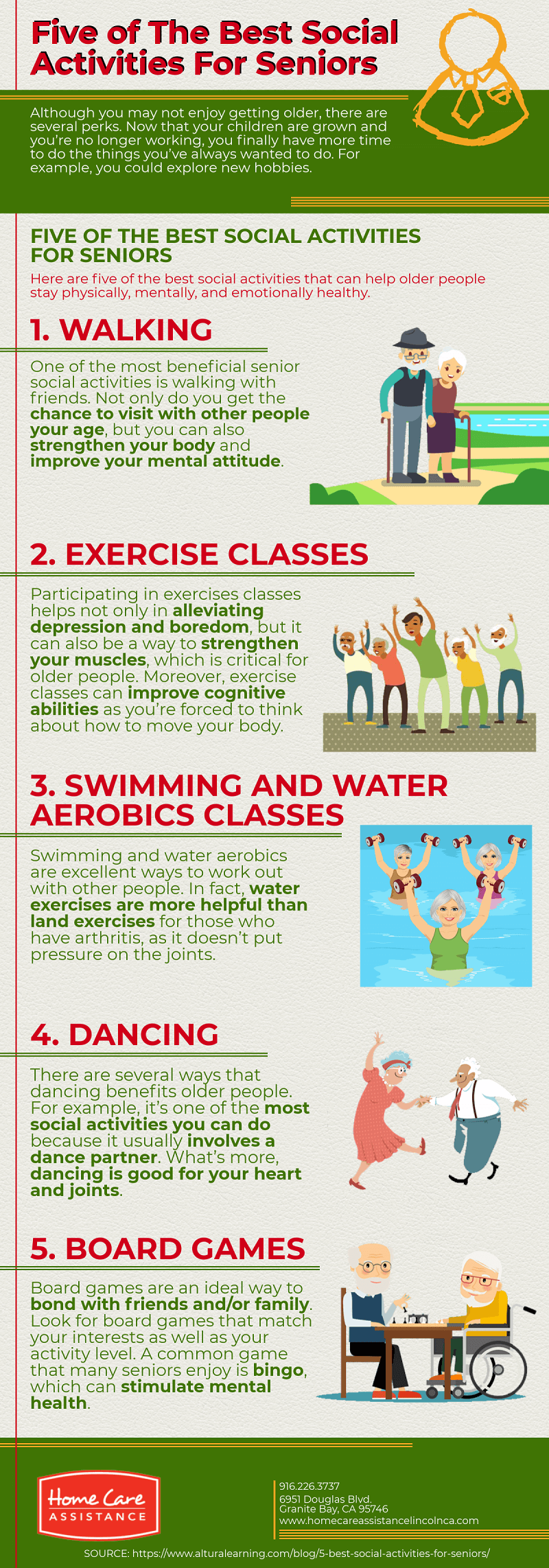 5 Of The Best Social Activities For Seniors Infographic 